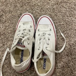 Womens 6 and Mens 4 Low Top and Tie White Converse